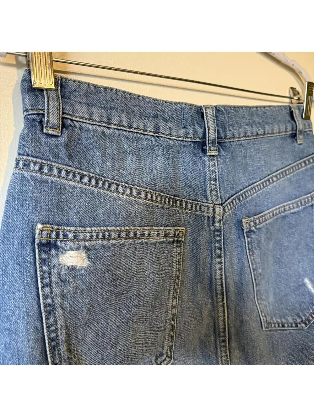We The Free Free People Distressed Denim Mini Skirt Size 28